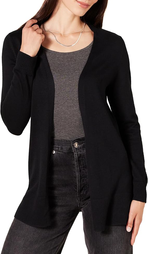 Amazon Essentials Women's Lightweight Open-Front Cardigan Jumper Black Size 5XL
