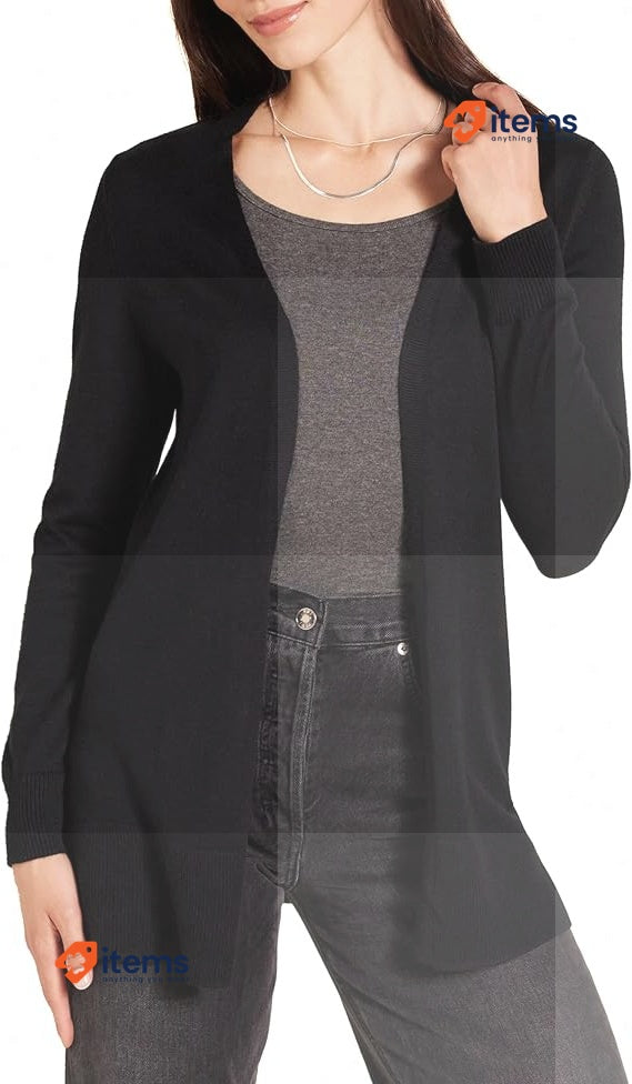 Amazon Essentials Women's Lightweight Open - Front Cardigan Jumper Black Size