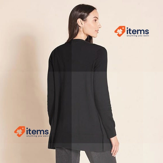 Amazon Essentials Women's Lightweight Open - Front Cardigan Jumper Black Size