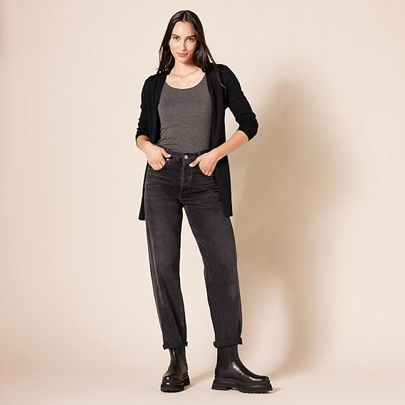 Amazon Essentials Women's Lightweight Open-Front Cardigan Jumper Black Size 5XL