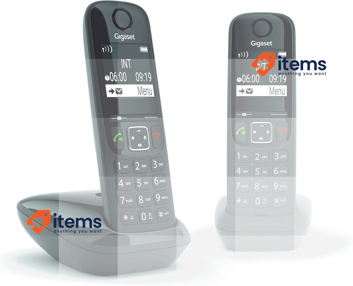 Gigaset AS690 Duo - Wireless Phone, Pack of 2 Units, Free Hands Black