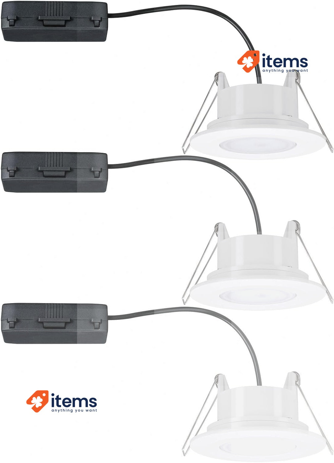 Paulmann 99927 Calla LED Recessed Luminaire Round Set Of 3 Matt White IP65 Incl