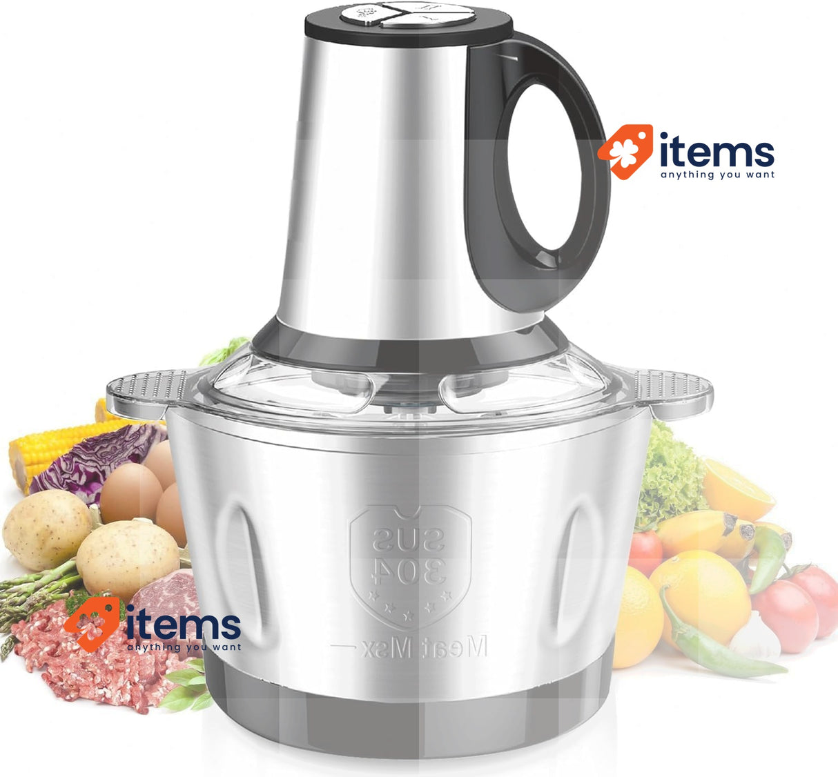 Nestling Electric Handkerchief 600W,Legumbot Culinary 4 - Lames Stainless Food