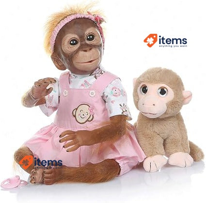 Lifelike 21 Inch Handmade Reborn Dolls Monkey Baby Orangutan Newborn Silicone