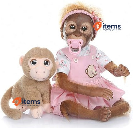 Lifelike 21 Inch Handmade Reborn Dolls Monkey Baby Orangutan Newborn Silicone