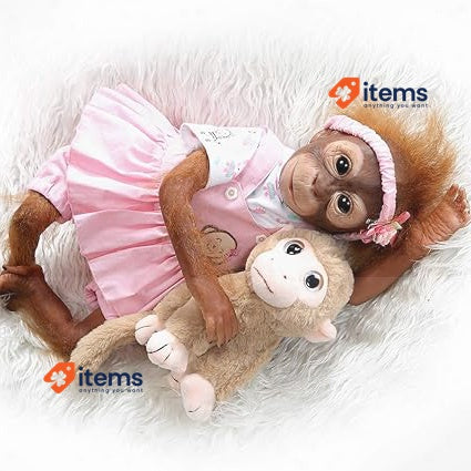 Lifelike 21 Inch Handmade Reborn Dolls Monkey Baby Orangutan Newborn Silicone