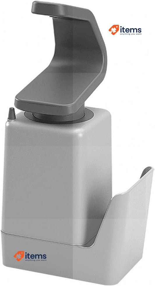 Metaltex Soap Dispenser, ABS Plastic, Grey, 11 x 8 x 22 cm With Sponge Holder