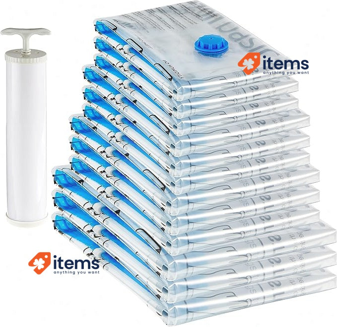 Amazon Basics Vacuum Compression Zipper Storage Bags Multiple Clear