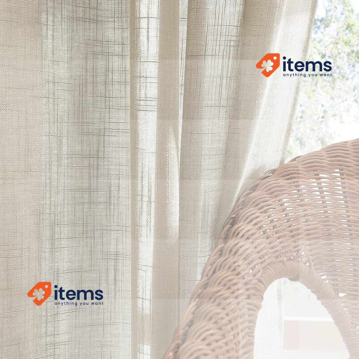 PONY DANCE Long Net Curtains Linen Look Voile Inches Interior Semi Transparent