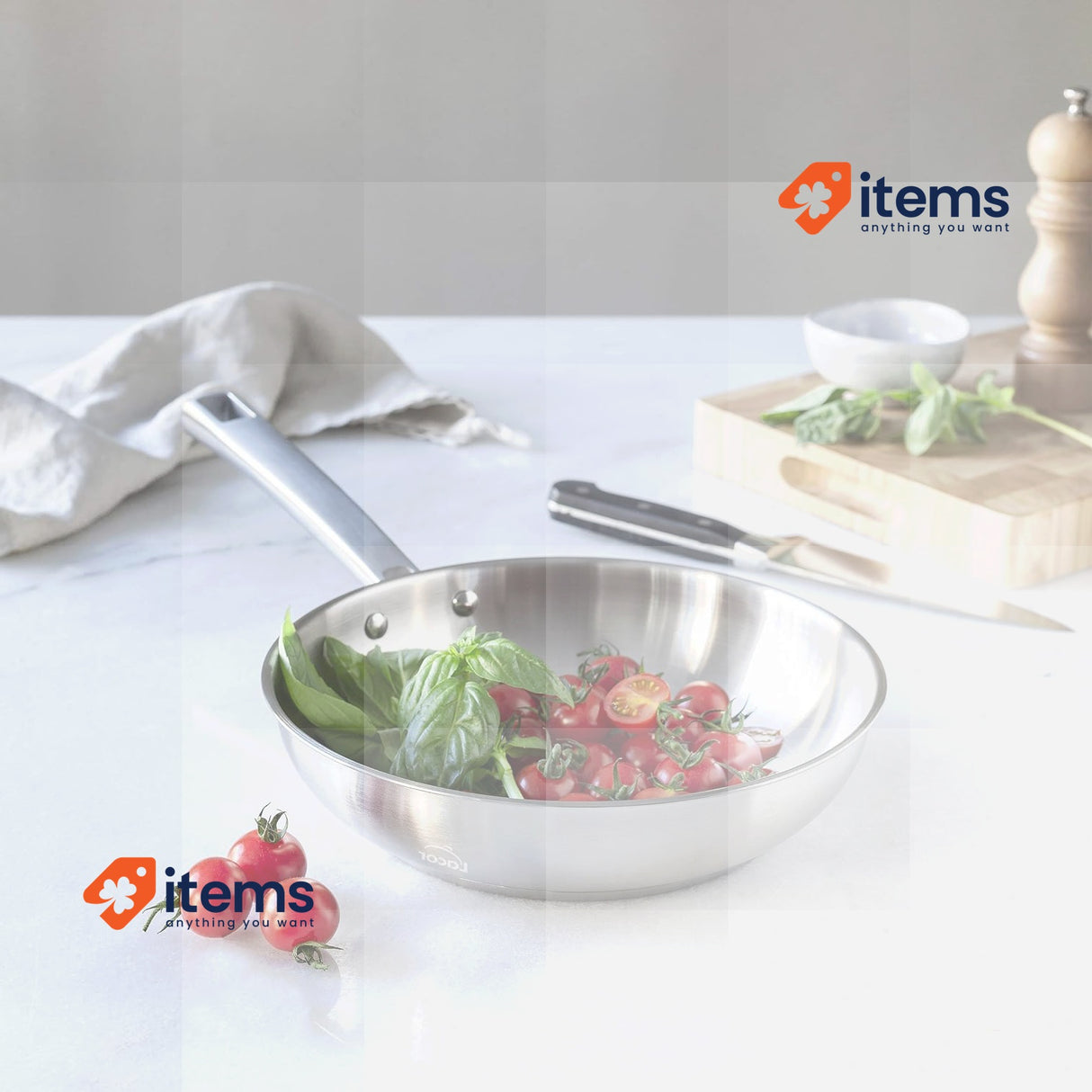 LACOR - 45420 - Foodie Frying Pan, Non-Stick Frying Pan Grey