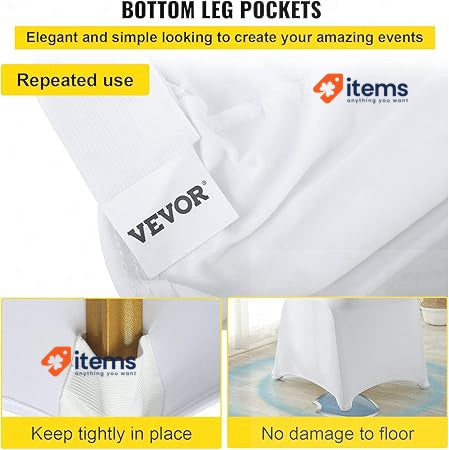 VEVOR 50pcs Chair Cover Wedding Spandex White Chair Covers Stretch Fabric White