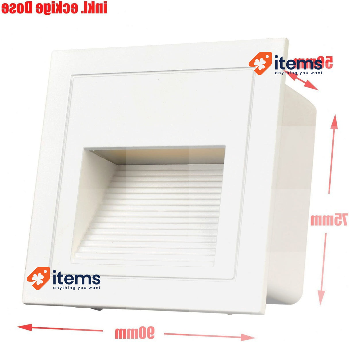Arotelicht 3W Wall Recessed Stair Lights X4 White LED Step Night Indoor/Outdoor