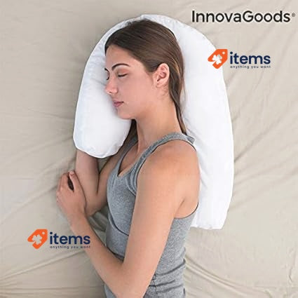 InnovaGoods U Side Sleepers Ergonomic Pillow Slupill White
