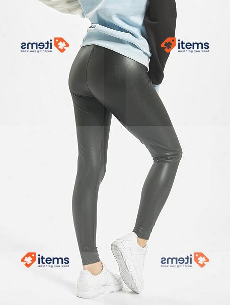 Urban Classics Women s Ladies Leather Legging Black XXL Women's Faux High Waist
