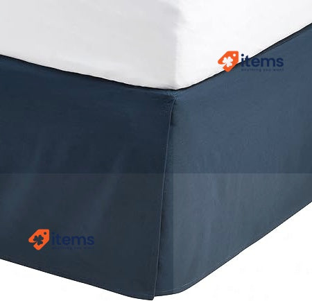 Amazon Basics Pleated Bed Skirt - Queen, 152 X 203 41 Cm, Navy Blue, Solid