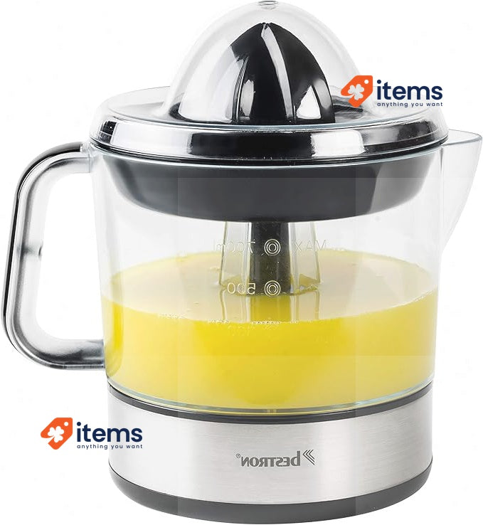 Bestron ACJ350Z Citrus Press, Plastic Stainless Steel, Silver