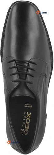 Geox Men's U Brandolf Leather Shoes, Black, 6 UK Wide