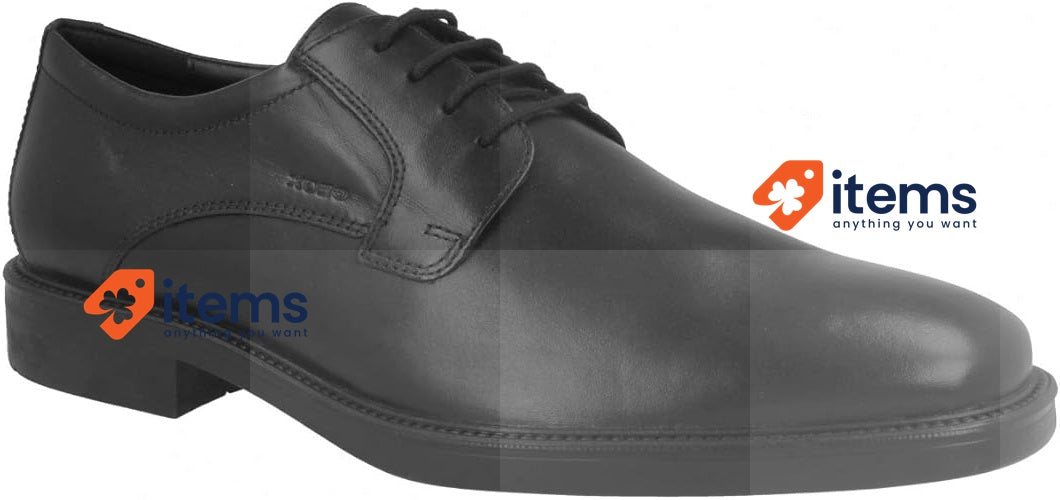 Geox Men's U Brandolf Leather Shoes, Black, 6 UK Wide