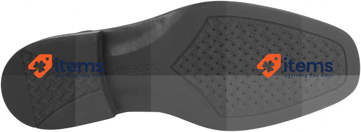 Geox Men's U Brandolf Leather Shoes, Black, 6 UK Wide