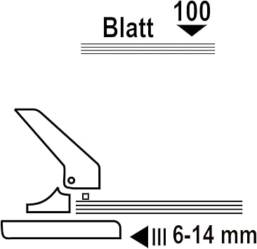 D.RECT 1300 2-Hole Punch 100 Sheet Large Capacity Black