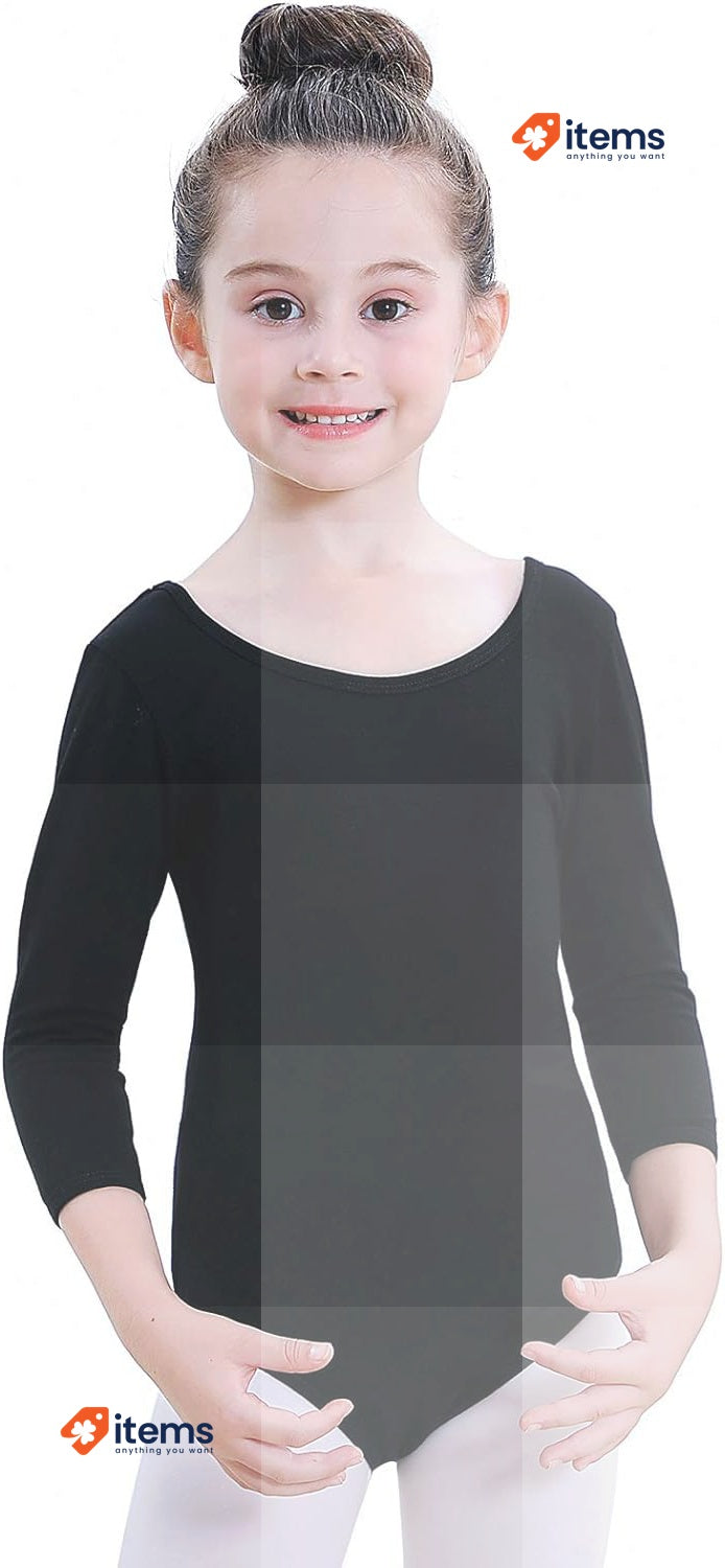 Soudittur Girls Ballet 3/4 Sleeve Short Gymnastics Leotards Costume 115 - 125 Cm