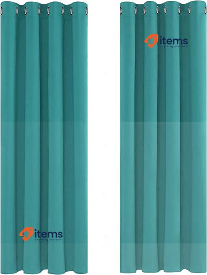 Deconovo Super Soft Solid Thermal Blackout Curtains 55x87 Inch Turquoise Bedroom