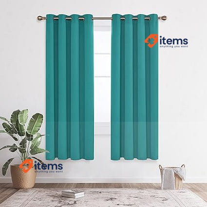 Deconovo Super Soft Solid Thermal Blackout Curtains 55x87 Inch Turquoise Bedroom