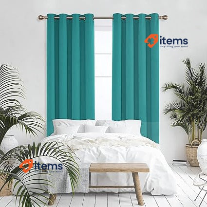 Deconovo Super Soft Solid Thermal Blackout Curtains 55x87 Inch Turquoise Bedroom