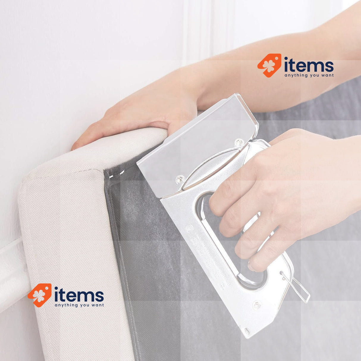 Amazon Basics Heavy Duty Stapler Gun with 1000 Staples Silver