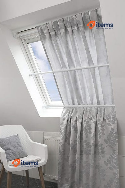 GARDINIA Tension Rod Metal Extendable Curtain 130 - 220 Cm White 220CM 26 mm