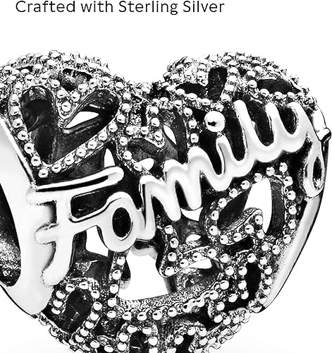 Pandora Family Heart Charm Jewelry for Women Made with Sterling Silver