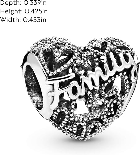 Pandora Family Heart Charm Jewelry for Women Made with Sterling Silver