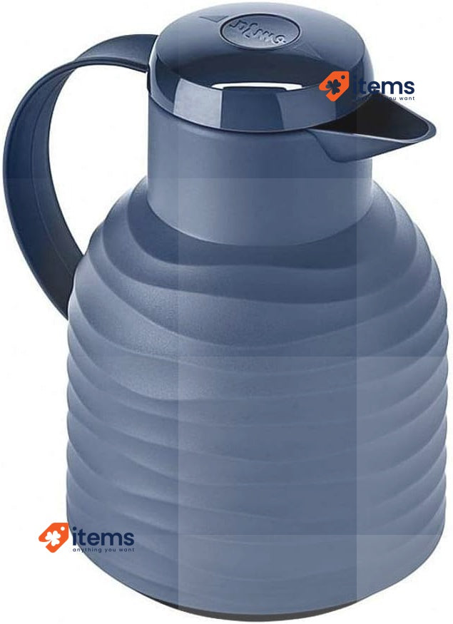 EMSA N4011000 Samba Wave Thermoskan, 1.0 Liter, Quick - Press Art Proof Navy