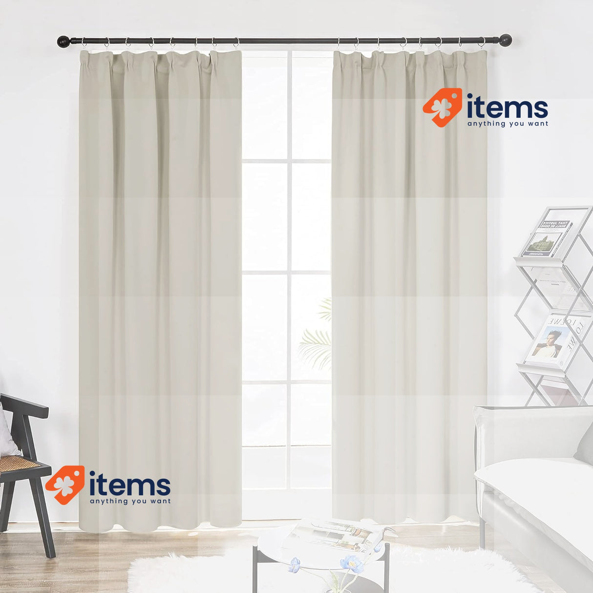 Deconovo Curtains for Bedroom Cold + Heat Insulating 2 Piece 140x220 Beige W55