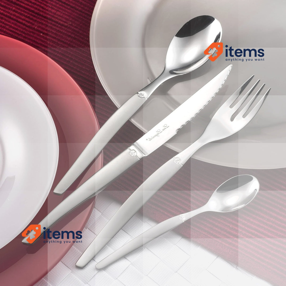 Lou Laguiole Vintage Jet 24 Piece Cutlery Set, 6 People Dishwasher Safe
