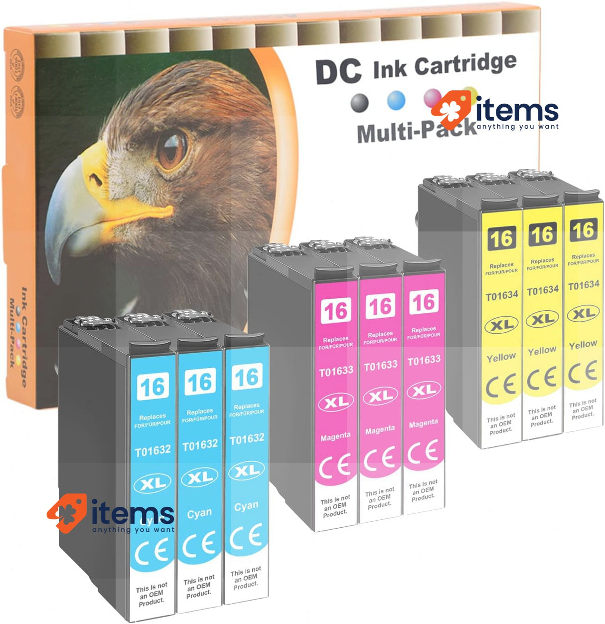D&c Compatible Ink Cartridge Replacement Epson 16XL Workforce WF - 2700 DWF