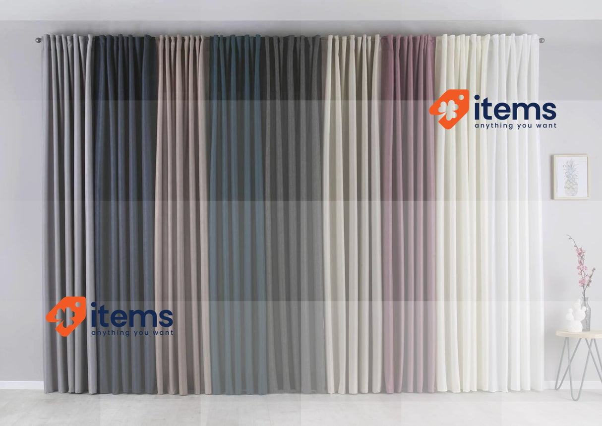 Gardinenbox Cationic Jena Curtain Sand Box Hidden Loops Opaque Linen Look Tape