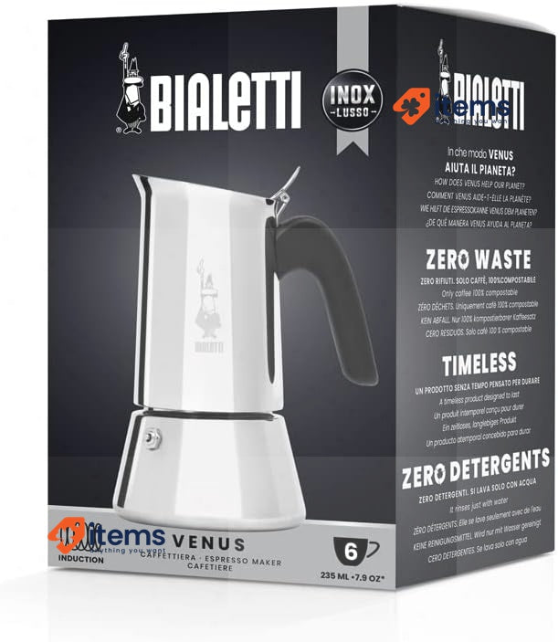 Bialetti Venus Coffee Maker, Anti-scald Handle, Induction Ready, 6 Cups (235ml)