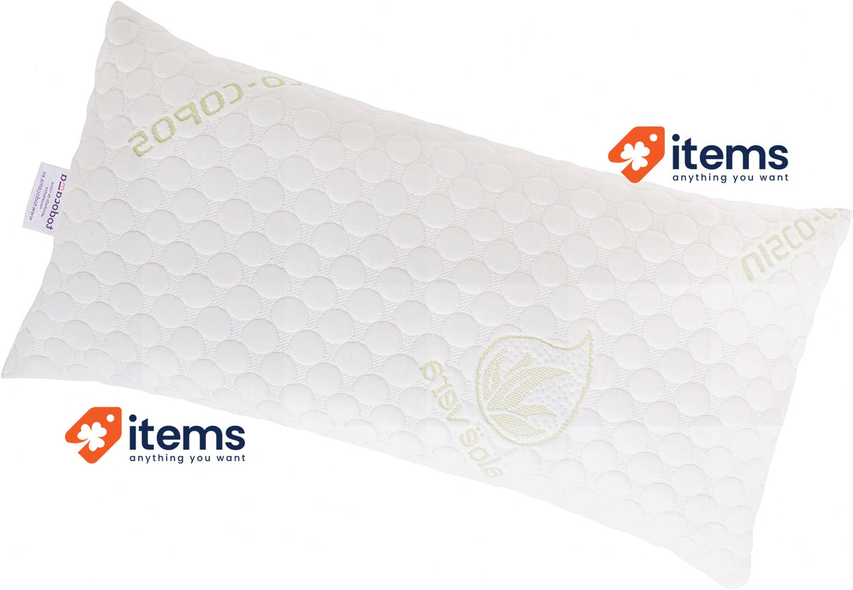 Todocama - Aloe Vera memory pillow, Medium - high firmness, 70 cm, White Foam