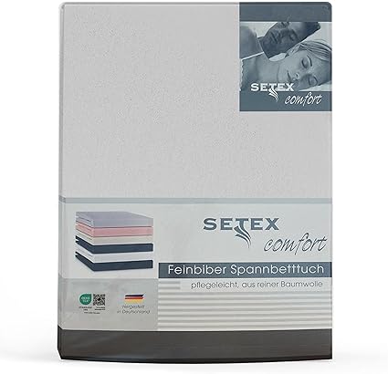 SETEX Flannelette Fitted Sheet 90 x 200 cm 100% Cotton Flat Sheet White