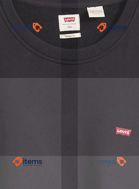 Levi's Men's Crew Sweatshirt Mineral Black Large L Hoodies Sweatshirts