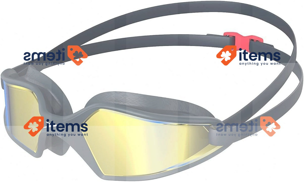 Speedo Unisex Hydropulse Swimming Goggle Navy/Oxid Grey/Phoenix Red/Gold