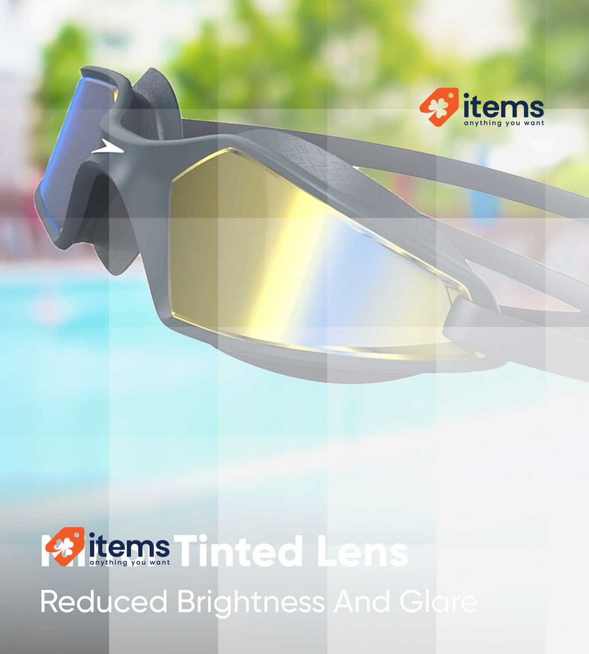 Speedo Unisex Hydropulse Swimming Goggle Navy/Oxid Grey/Phoenix Red/Gold