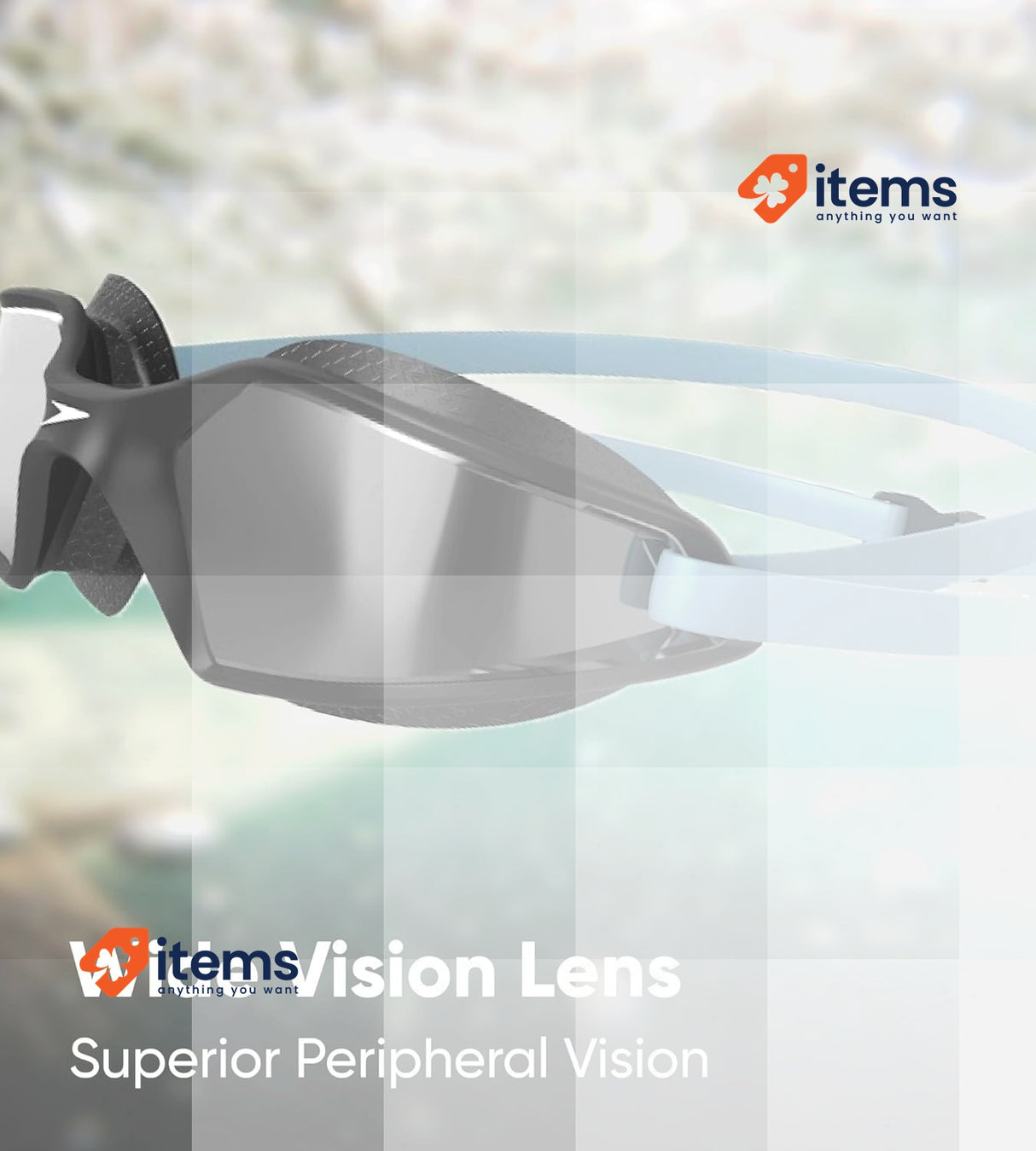 Speedo Unisex Hydropulse Swimming Goggle Navy/Oxid Grey/Phoenix Red/Gold