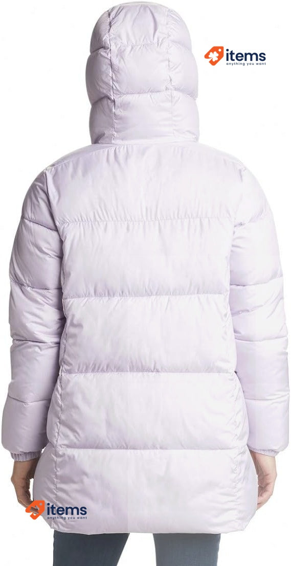 Columbia Women s Puffect Mid Hooded Jacket, Purple, Size M Columbia Women's