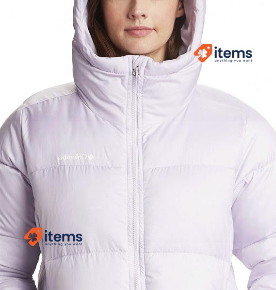 Columbia Women s Puffect Mid Hooded Jacket, Purple, Size M Columbia Women's