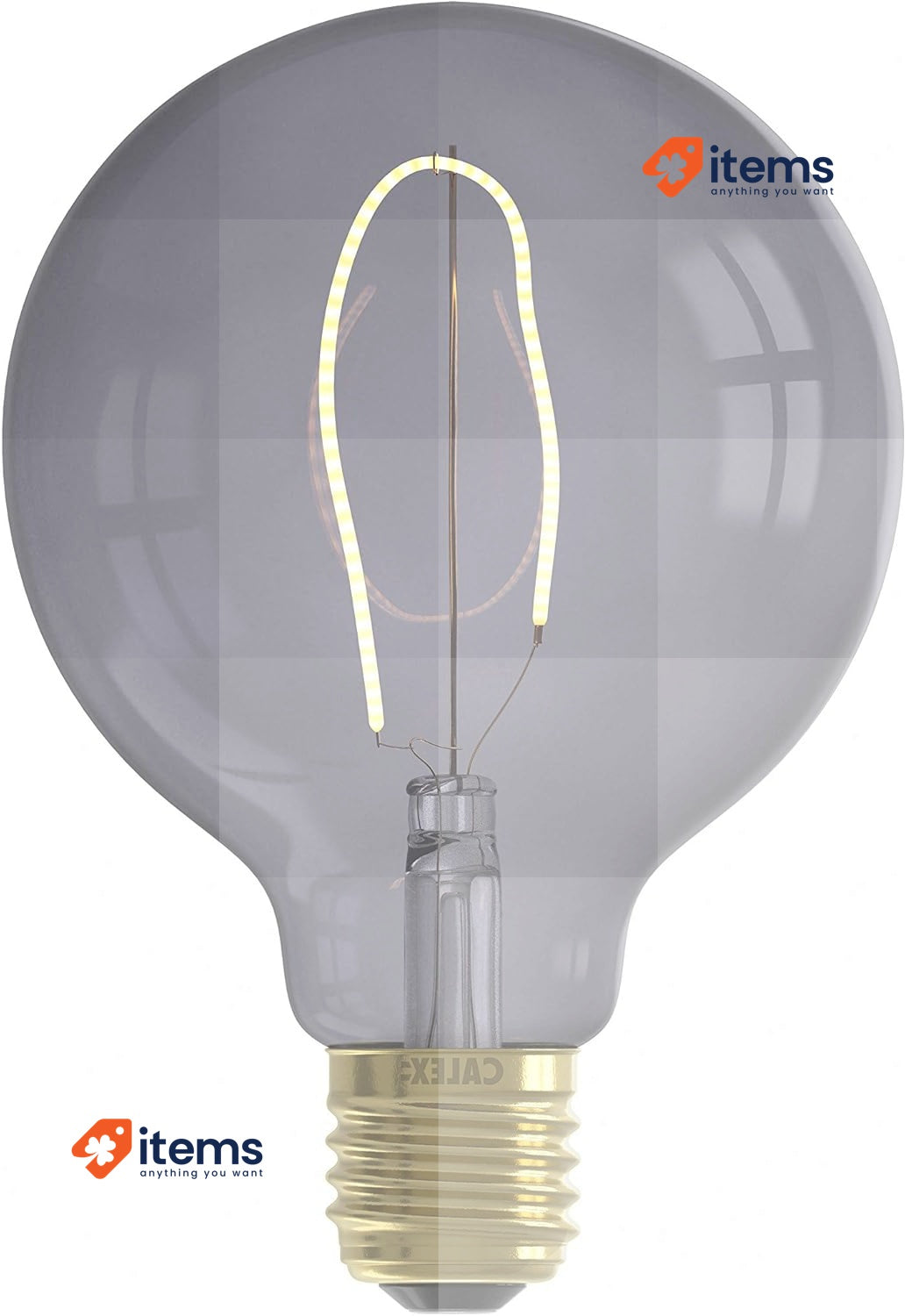 Calex 4W Dimmable LED Glass Lamp 2200K E27 Energy Saving - Topaz Grey 4 W, W
