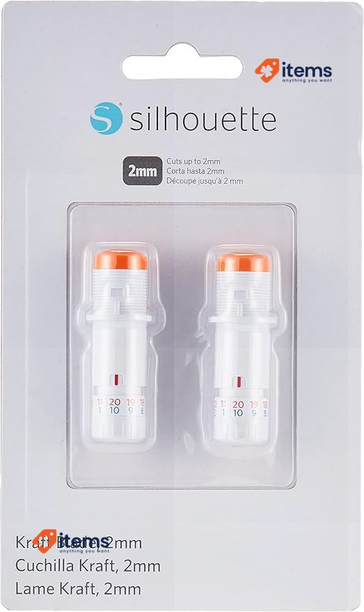 Silhouette Cameo Kraft Blade 2mm 2 Pack Works with Cameo4 Cameo3 Portrait