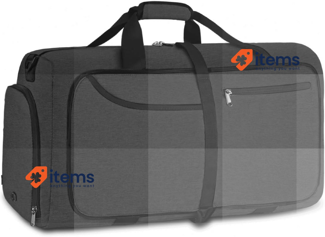 NEWHEY Foldable Travel Duffle Bags for Men Weekend Bag Sports Black-100l