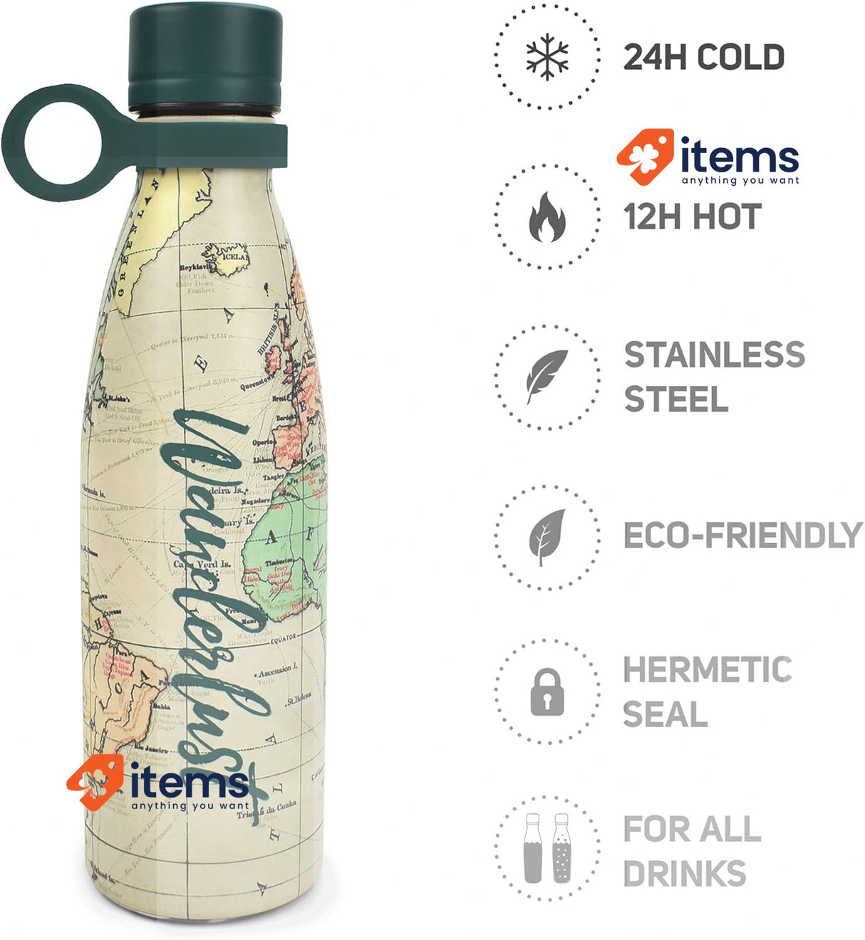 Legami- Hot&Cold Thermal Bottle 500 ml, Diameter 7 cm, Lightweight and Durable